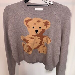 Pink Rose Light Gray Knit Top